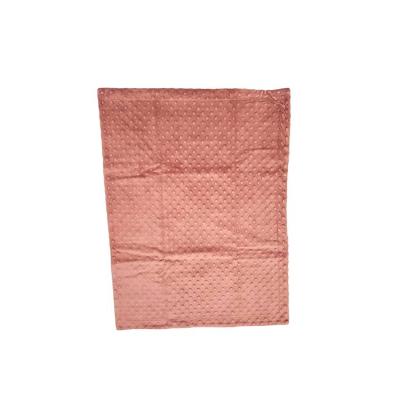Manta Minky para bebé en algodón marsala y estampado neutro - 
