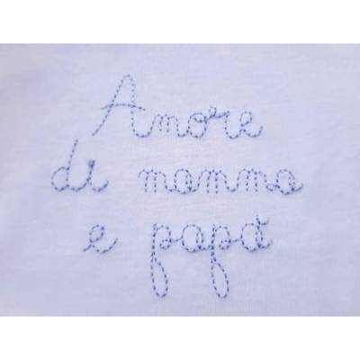 Body neonato tripac in cotone 100% color bianco con ricamo celeste - 