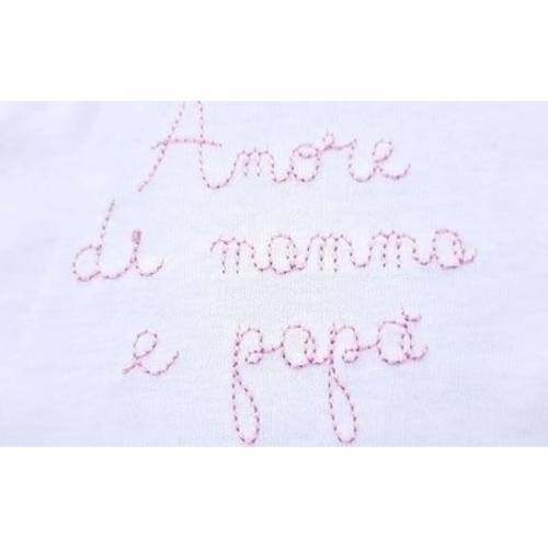 Baby bodysuit tripac in 100% white cottne embroidered pink -  2