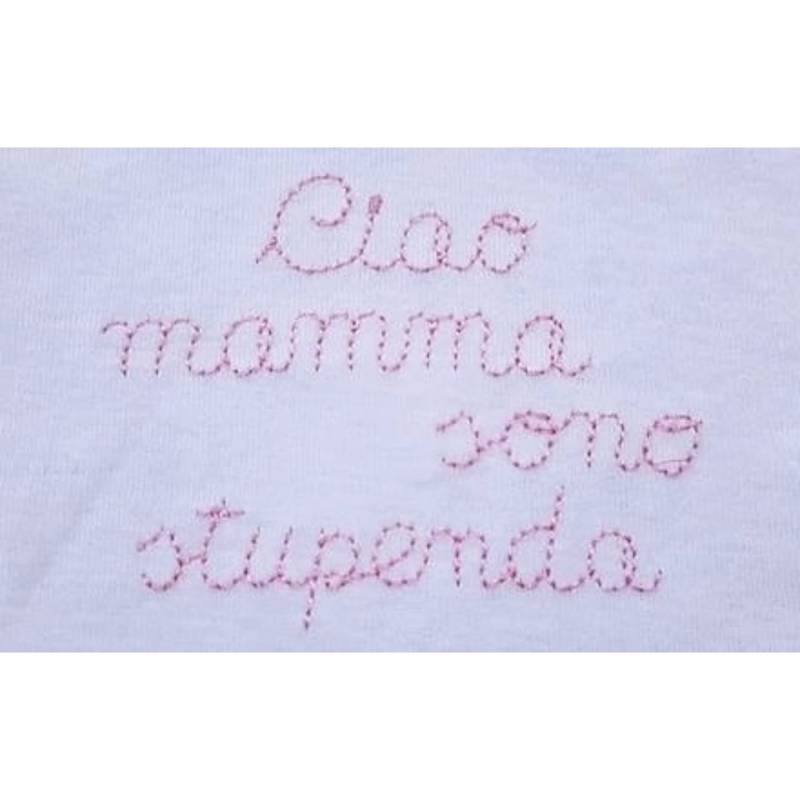 Body bébé tripac en 100% coton blanc brodé rose - 