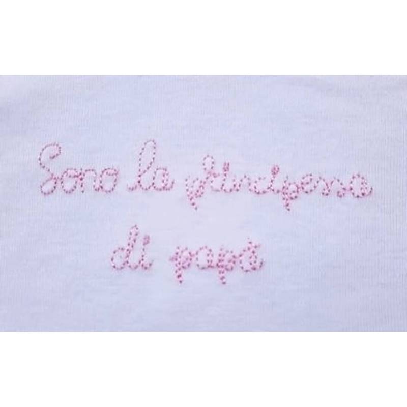 Fato de bebé tripac em 100% algodão branco bordado a rosa - 