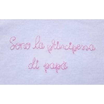 Body bebé tripac en 100% algodón blanco bordado rosa - 