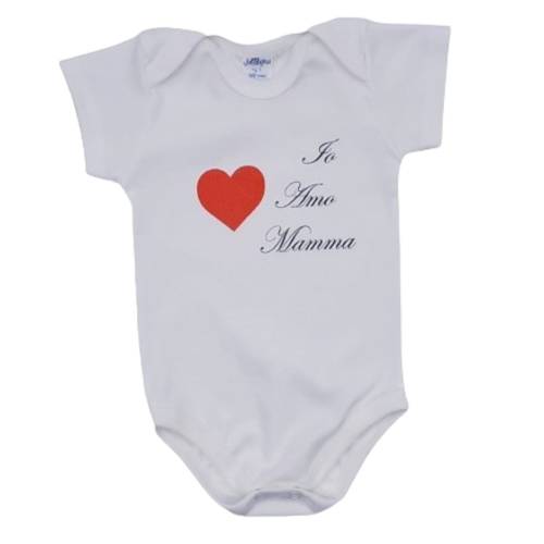 Unisex-Body für Neugeborene, halbarm, aus 100% weißer Baumwolle mit Aufdruck -  2