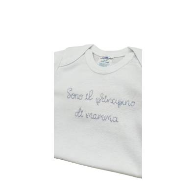 Body tripac nouveau-né en 100% coton blanc avec broderie bleu clair - 