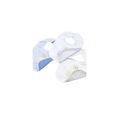 Set 3 bavette neonato in cotone e spugna colori assortiti - 