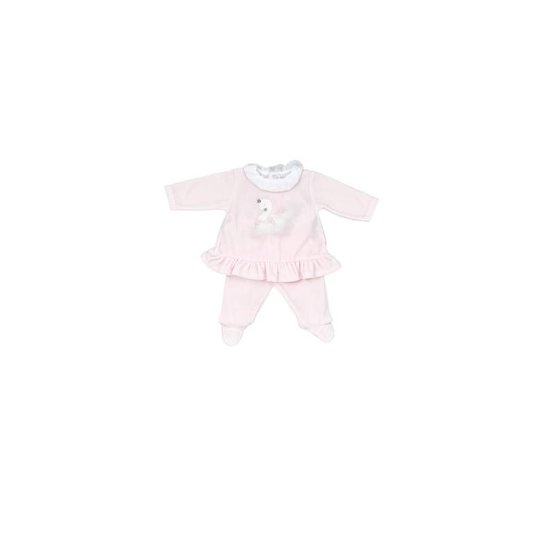 Tutine e Coprifasce Neonata Autunno Inverno - Coprifasce in ciniglia rosa Barcellino 3 mesi cigno con piume - Vendita Ab