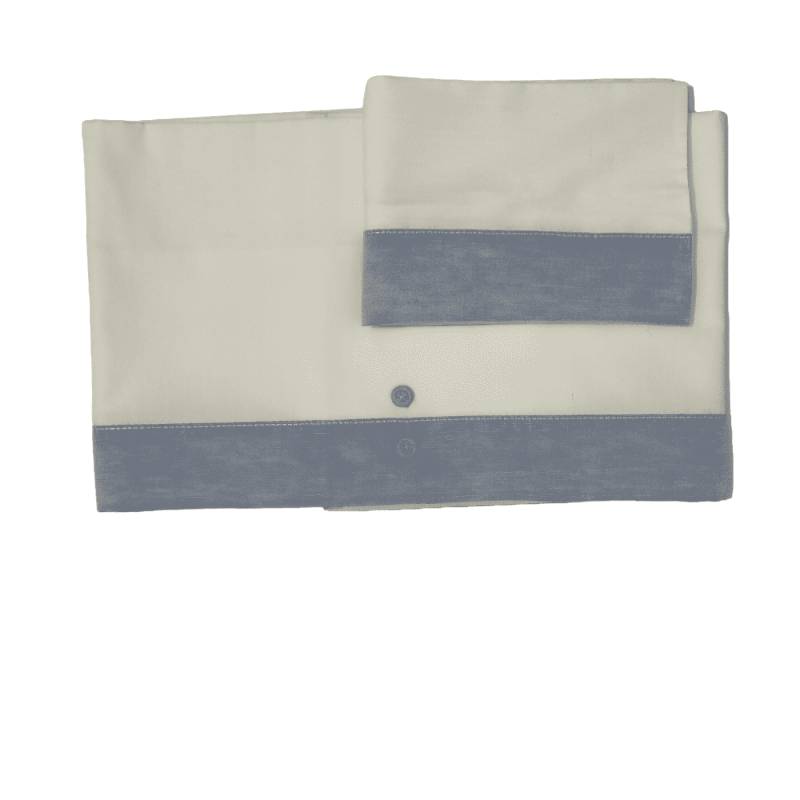 Conjunto de algodão para recém-nascido de 1 mês, branco e azul claro - 