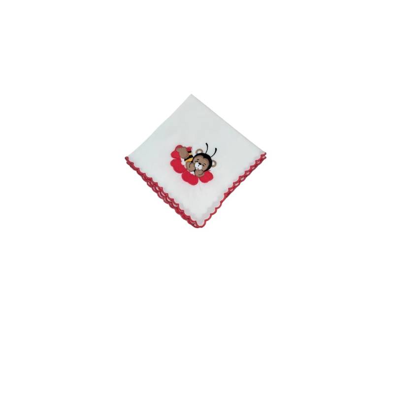 Mousseline unisexe en coton rouge et blanc pour bébé - 