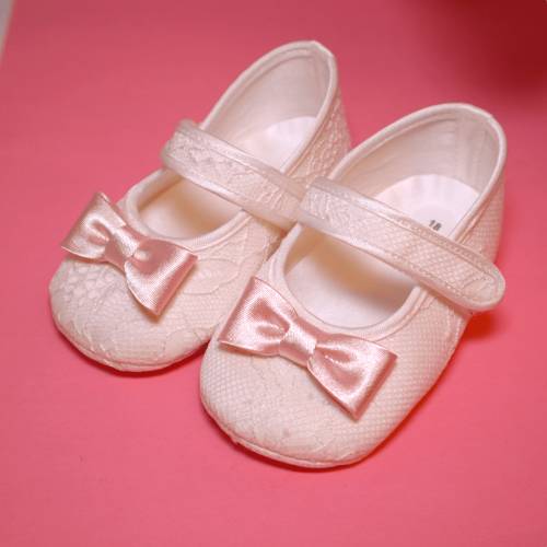 Accessoires Baptême Bébé Fille - Chaussure de berceau pour baptême taille 18 Minù - Vendita Abbigliamento Neonato