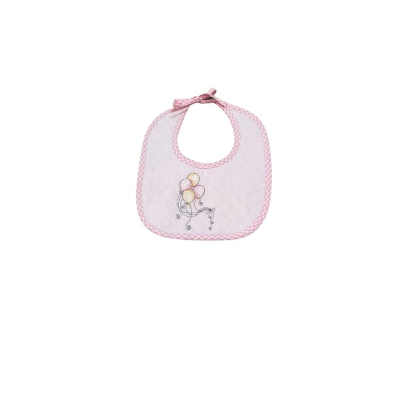 Baberos para bebé niña - Babero rosa bebé globos bordados - Vendita Abbigliamento Neonato