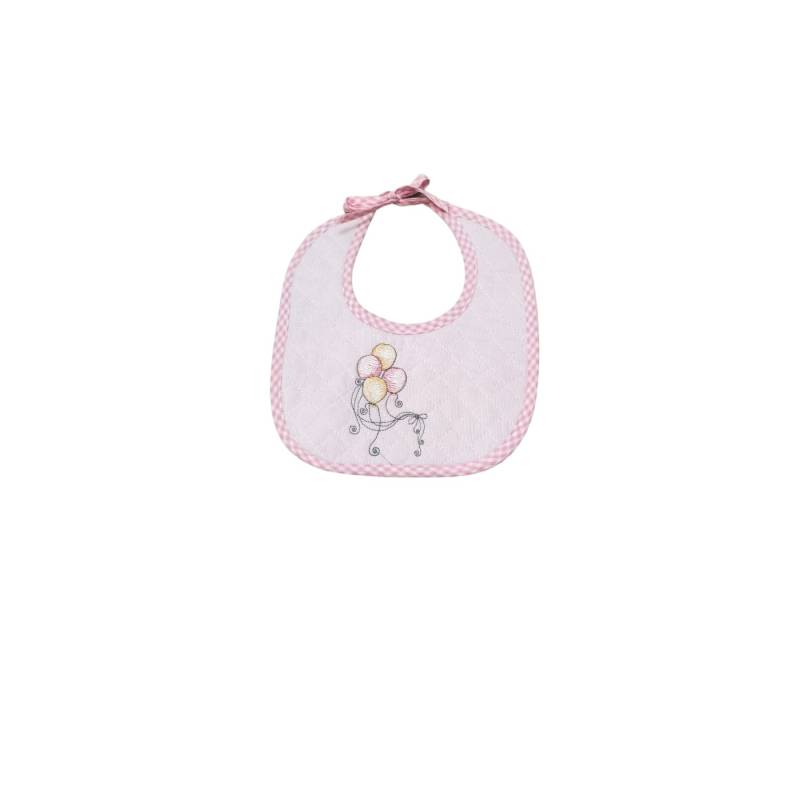 Baby pink bib embroidery balloons - 