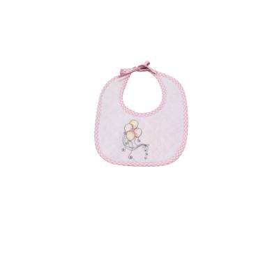 Baby pink bib embroidery balloons - 