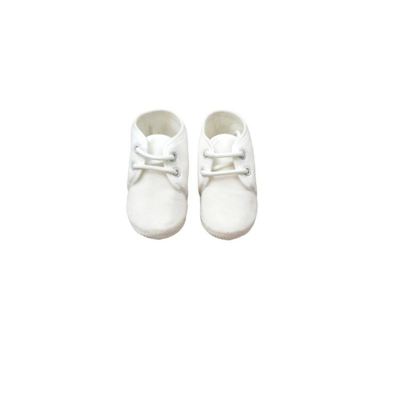 Cream velour baby cradle shoe size 16 - 