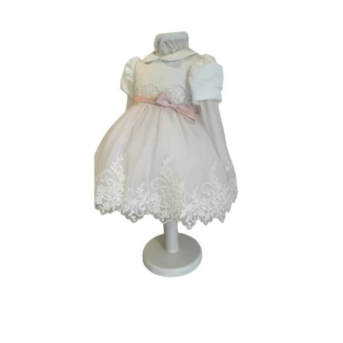 Elegant christening dress Minù with band -  2