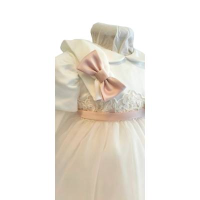 Elegante vestido de bautizo Minù con banda - 