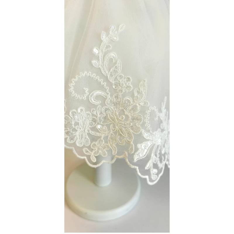 Robe de baptême élégante Minù avec bandeau - 