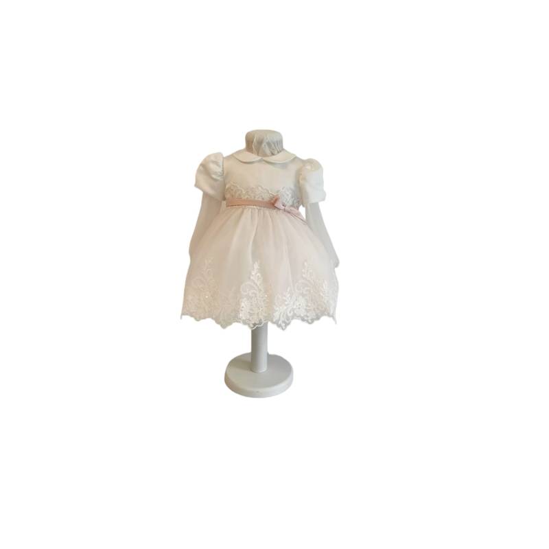Robe de baptême élégante Minù avec bandeau - 