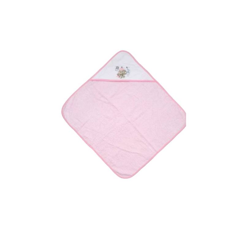 Albornoces y toallas para bebés - Albornoz rosa bebé con osito de peluche - Vendita Abbigliamento Neonato