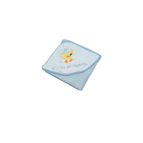 Hellblauer Baby-Bademantel aus Frottee - 