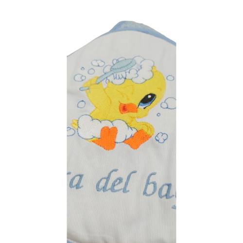 Light blue terry baby bathrobe -  2