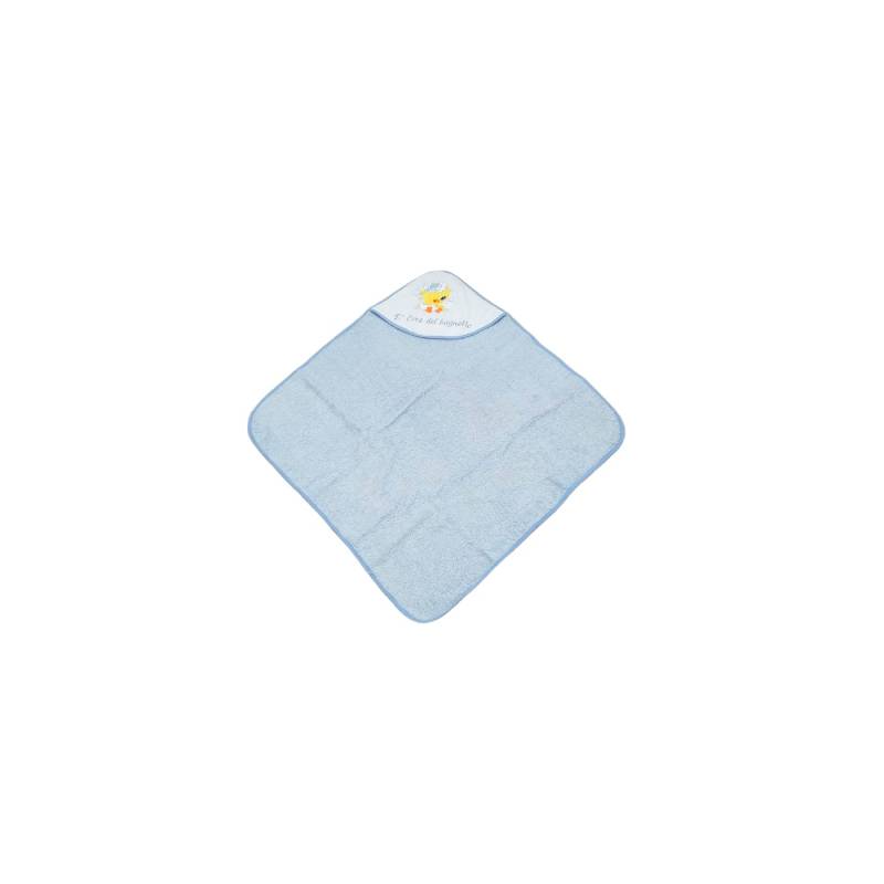 Light blue terry baby bathrobe - 