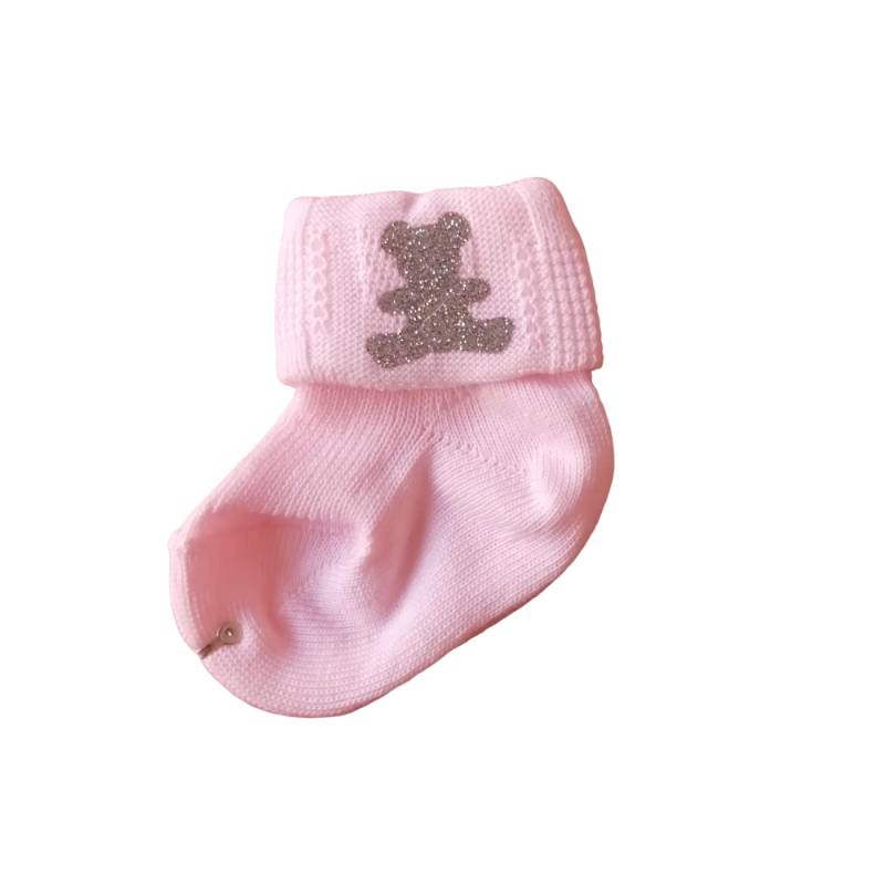 Chaussettes élégantes et chaudes en coton rose pour bébé taille 000 0/3 mois - 