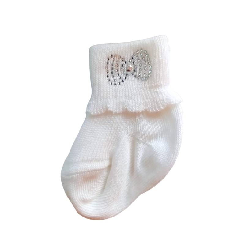 Chaussettes chaudes en coton crème clair pour bébé taille 000 0/3 mois - 