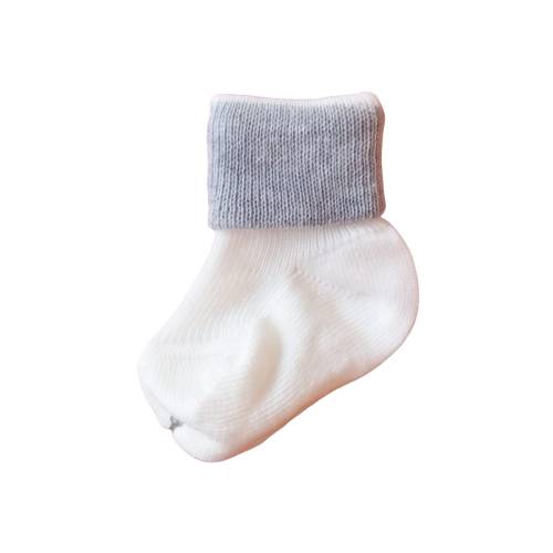 Calcetines de algodón cálido color crema claro y gris para bebé