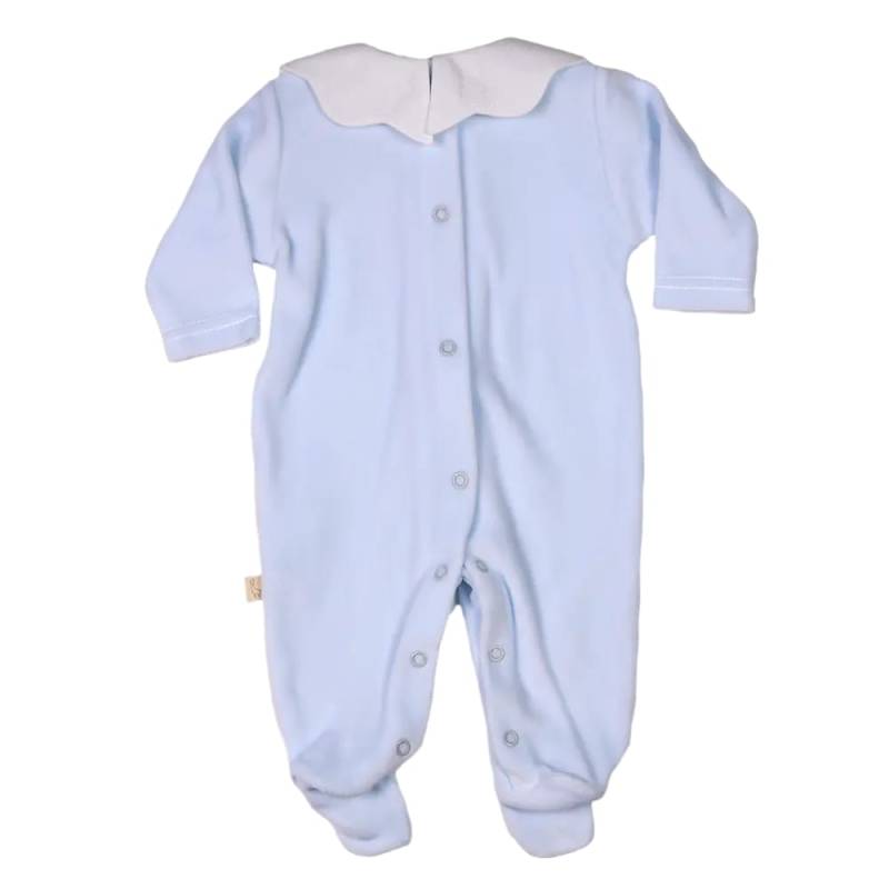 Neugeborenes Baby Schlafanzug in hellblau Chenille Baby gi Größe 1 und 3 Monate - 