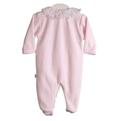 Elegant baby pink chenille sleepsuit Baby gi 1 month -  2