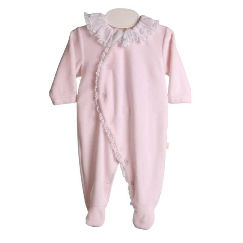 Elegante pijama de chenilla rosa bebé gi 1 mes - 