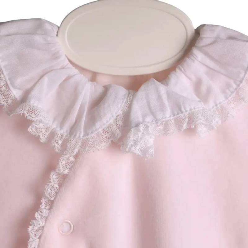 Elegante pijama de chenilla rosa bebé gi 1 mes - 