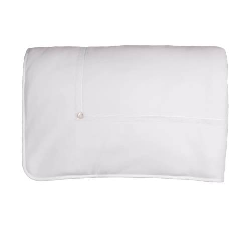 Unisex-Babydecke aus weißer Chenille mit Spitze - 