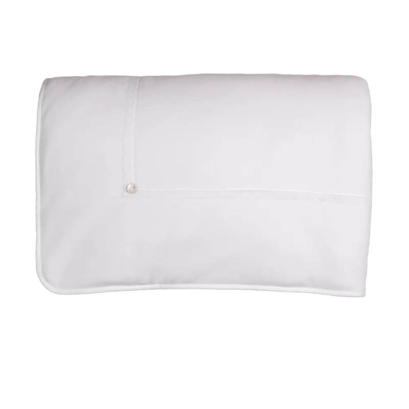 Unisex baby blanket in white chenille with lace - 