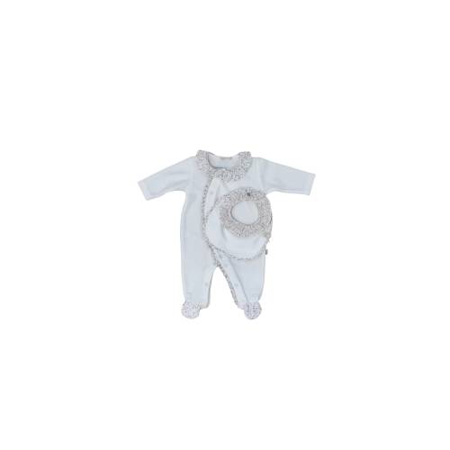 Grenouillère bébé avec bavoir Baby gi 1 mois en chenille - 