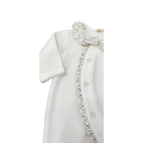 Fato de dormir para bebé recém-nascido com babete Bebé gi 1 mês em chenille -  2