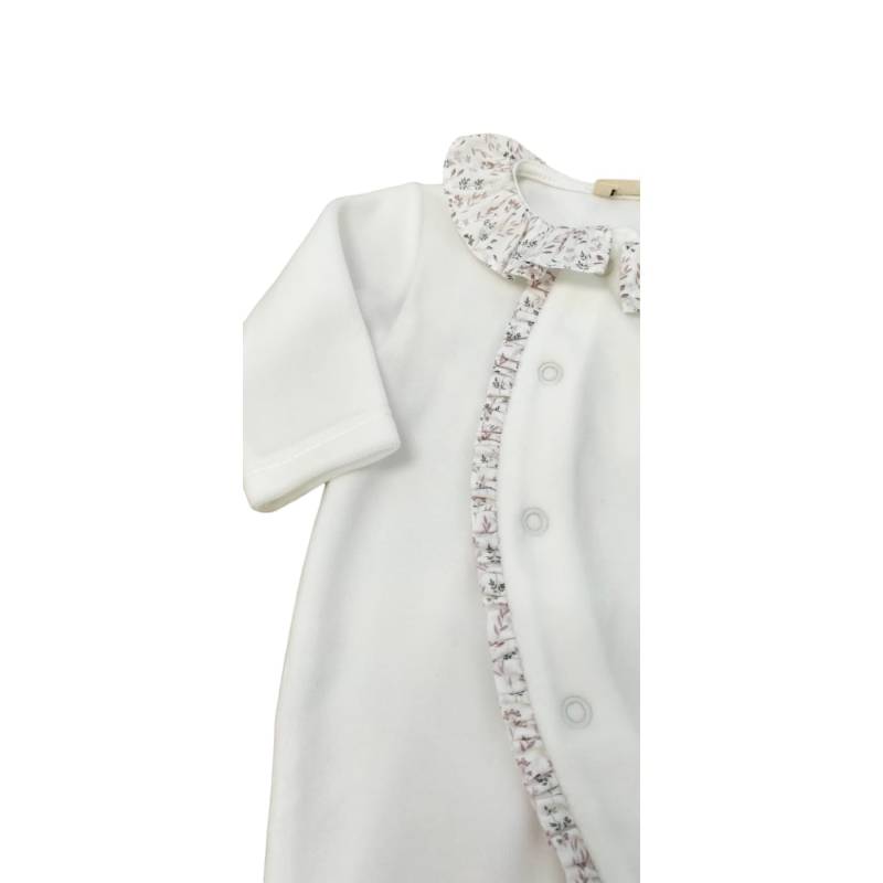 Neugeborenes Baby Schlafanzug mit Lätzchen Baby gi 1 Monat in Chenille - 