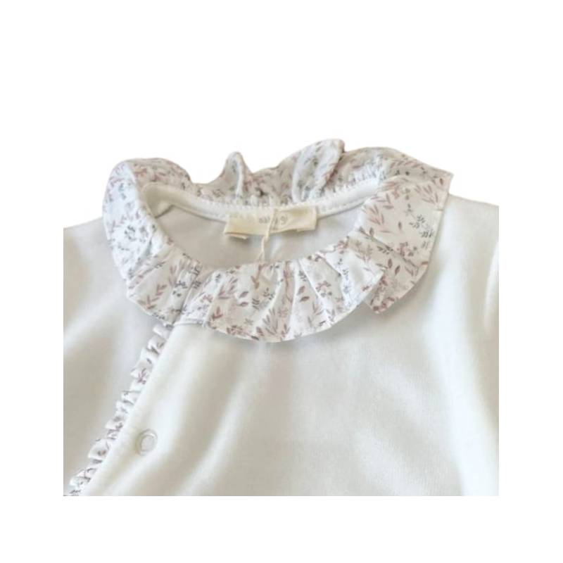 Tutina neonata con bavetta Baby gi 1 mese in ciniglia - 