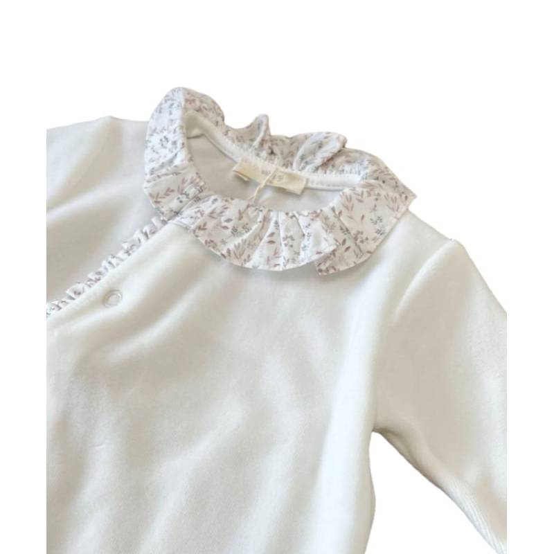 Grenouillère bébé avec bavoir Baby gi 1 mois en chenille - 