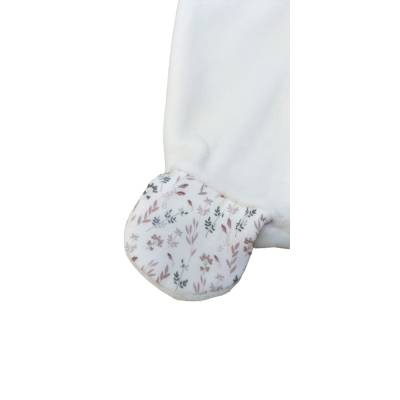 Tutina neonata con bavetta Baby gi 1 mese in ciniglia - 