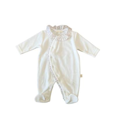 Grenouillère bébé avec bavoir Baby gi 1 mois en chenille - 