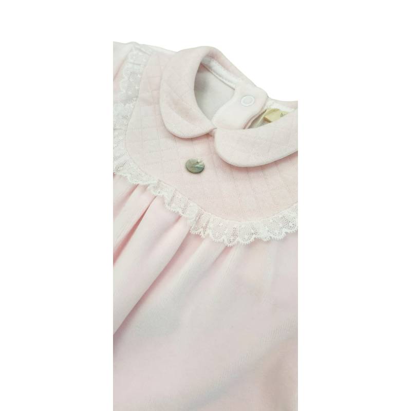 Tutina neonata elegante in ciniglia rosa Baby gi 1 mese - 