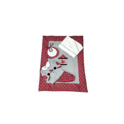 Vestido de bebé recién nacido con tartán rojo adecuado para su primera Navidad clínica 1 mes - 
