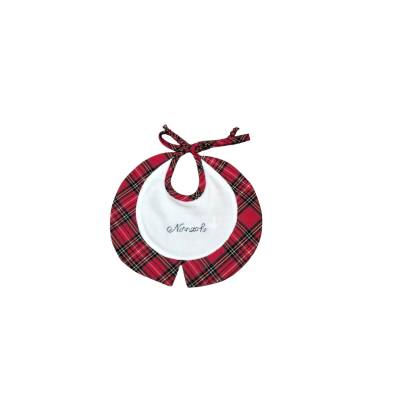 Newborn baby dress with red tartan suitable for his first clinical Christmas 1 month - 