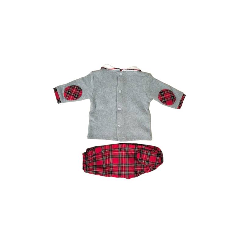 Vestido de bebé recién nacido con tartán rojo adecuado para su primera Navidad clínica 1 mes - 