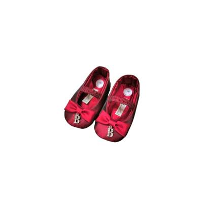 Elegante neugeborene Babyschuhe Barcellino Größe 16 rot mit Schleife - 