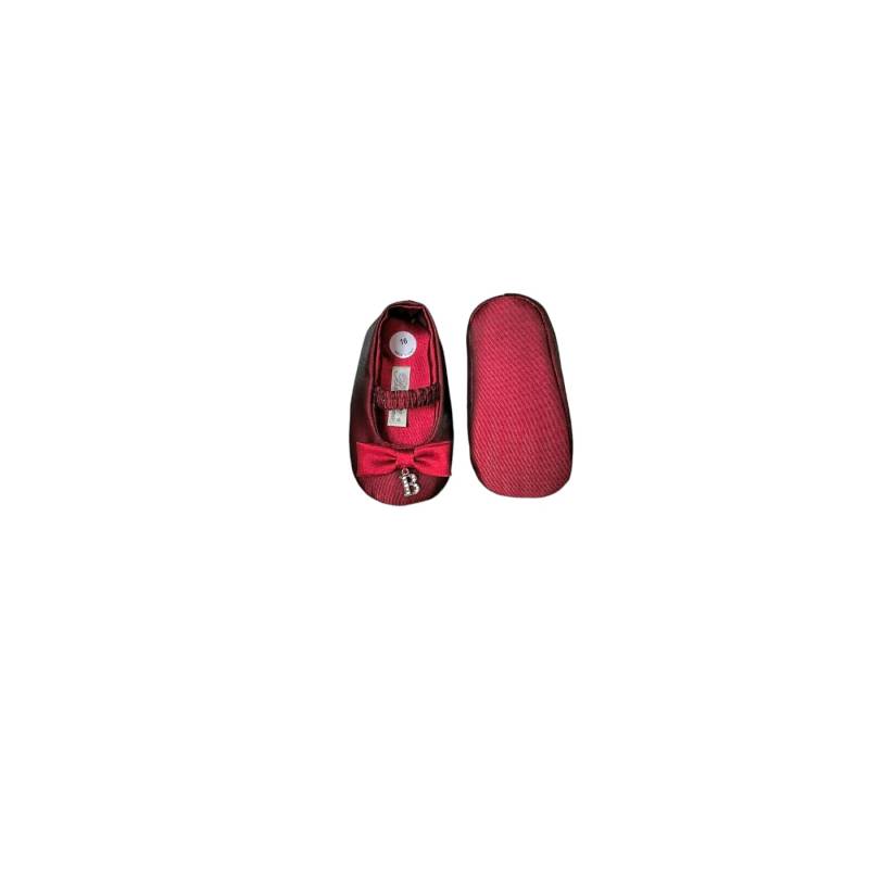 Elegant newborn baby shoes Barcellino size 16 red with bow - 