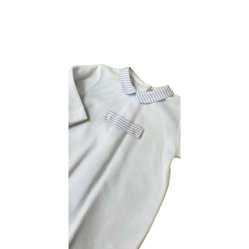 Hellblau Chenille Baby gi Schlafanzug Größe 1 und 3 Monate -  2