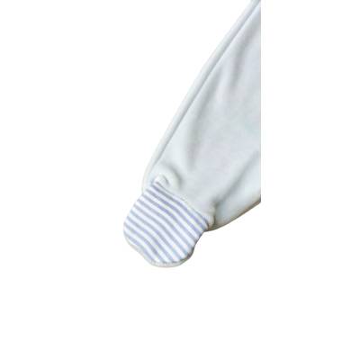 Grenouillère bébé en chenille bleu clair taille 1 et 3 mois - 