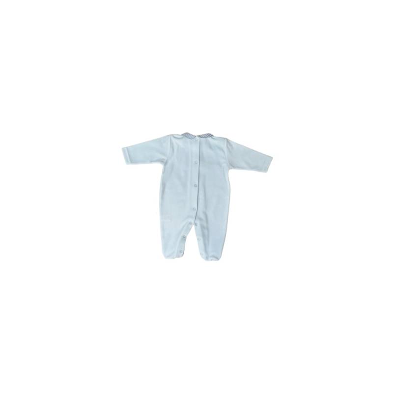 Pelele azul claro de chenilla para bebé talla 1 y 3 meses - 